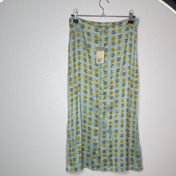 NWT Free People Analise Printed Midi Skirt Floral - Picture 2 of 4